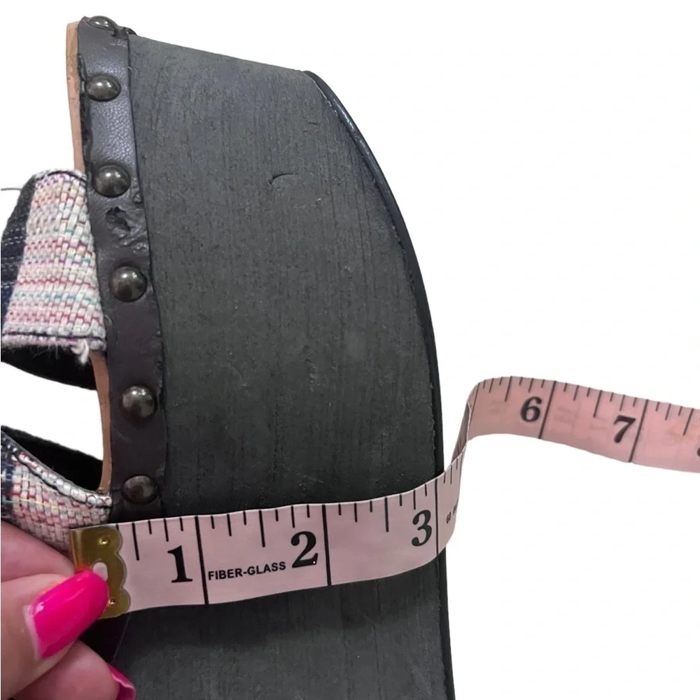 Joe’s Platform Wedge Studded Aztec Strapped Sandals- Size 9M